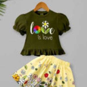 DRUZZEE Indi Baby Girls Midi/Knee Length Casual Dress(Dark Green, Half Sleeve) Get Now Rs. 260