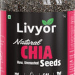 LIVYOR Raw Chia for Weight loss Management, with Omega 3 and Fiber, Rich in Calcium, Chia Seeds(1 kg) Get Now Rs. 299
